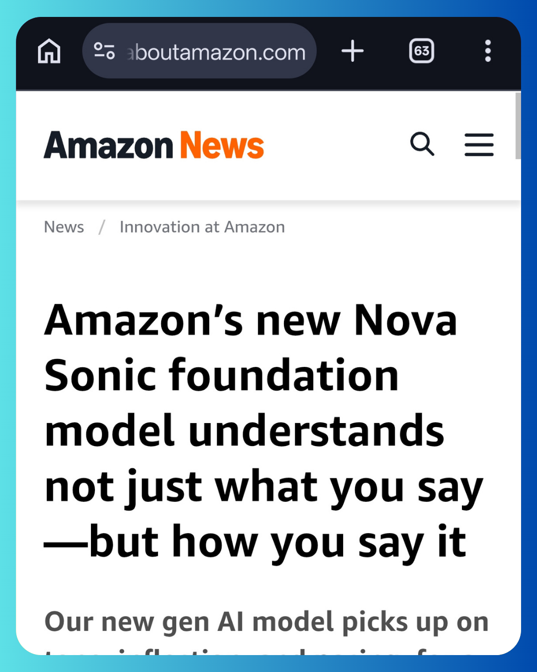 Amazon Nova Sonic